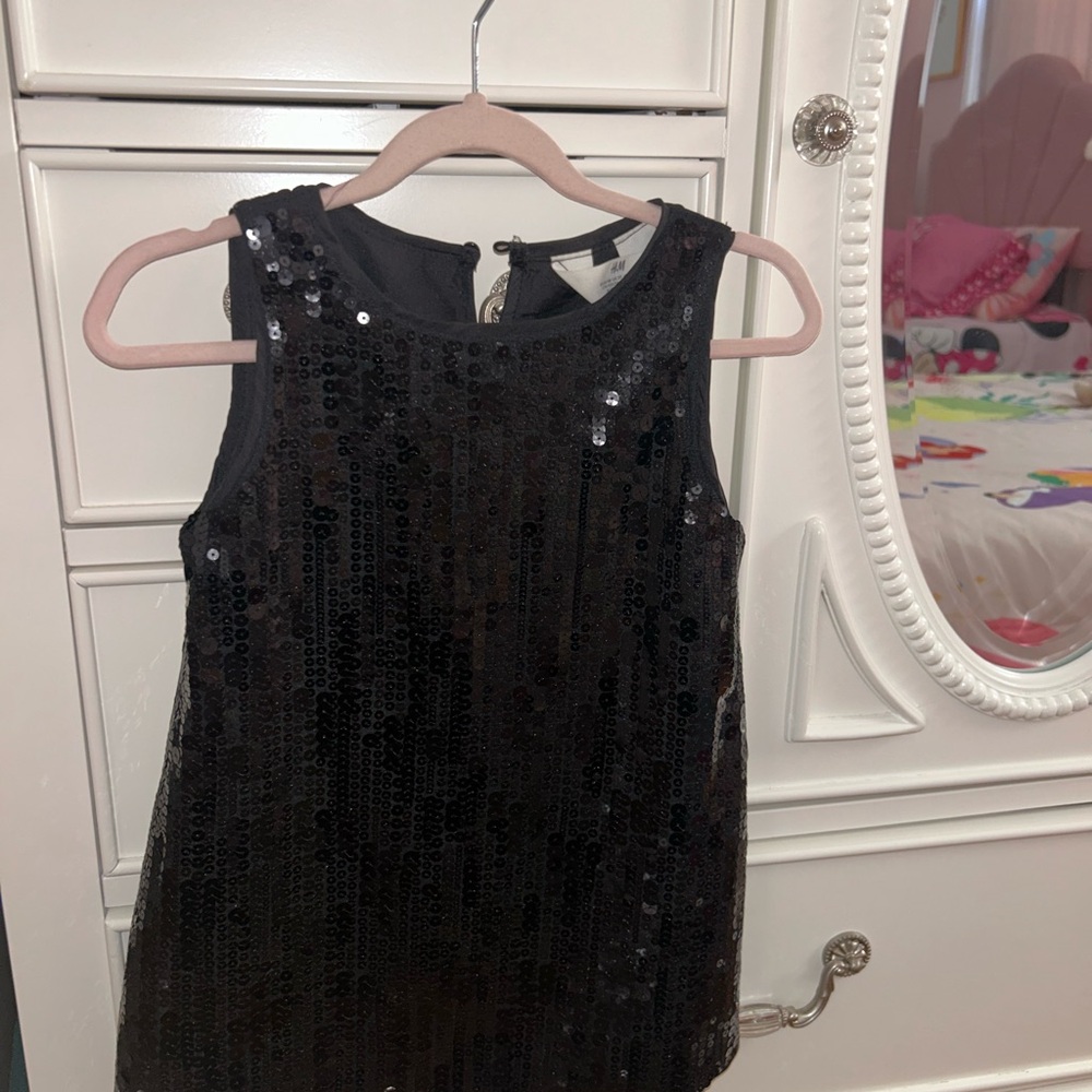 Black Sequin Sleeveless Dress